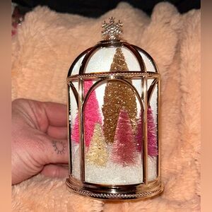 BBW Pink & Gold Shimmer Christmas Trees Wallflower Plug with Silver Star Topper